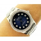 Rolex Air King Stainless Steel Blue Diamond Dial 34mm Automatic Watch